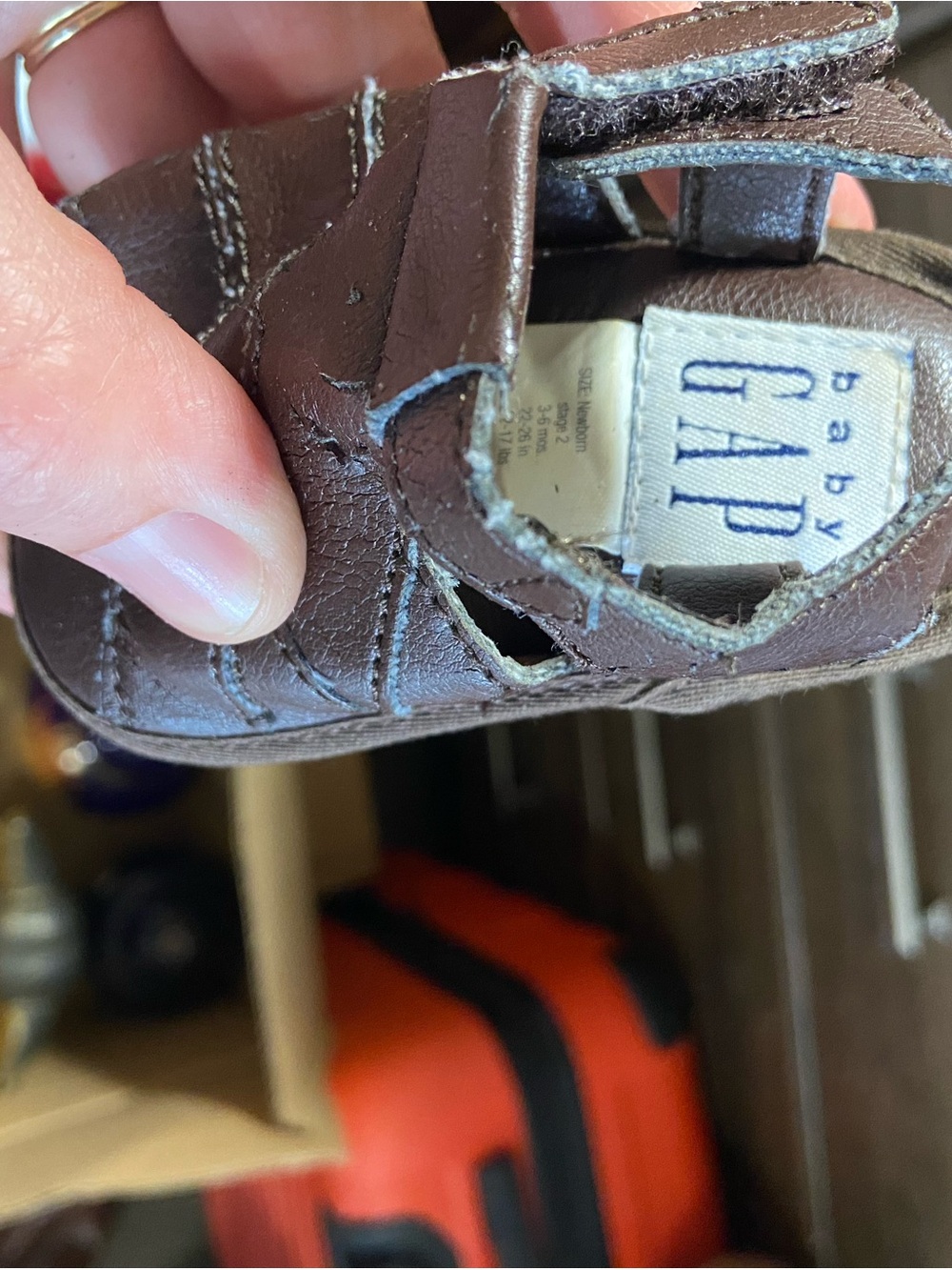 GAP Brown Leather Baby Walker Sandal